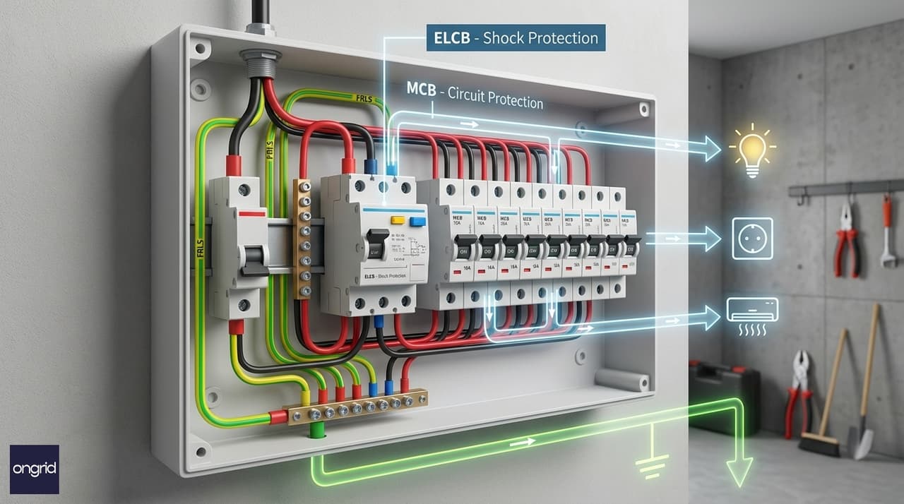 Illustration for Step 2: Setting Up the Distribution Board \(MCBs and ELCBs\)