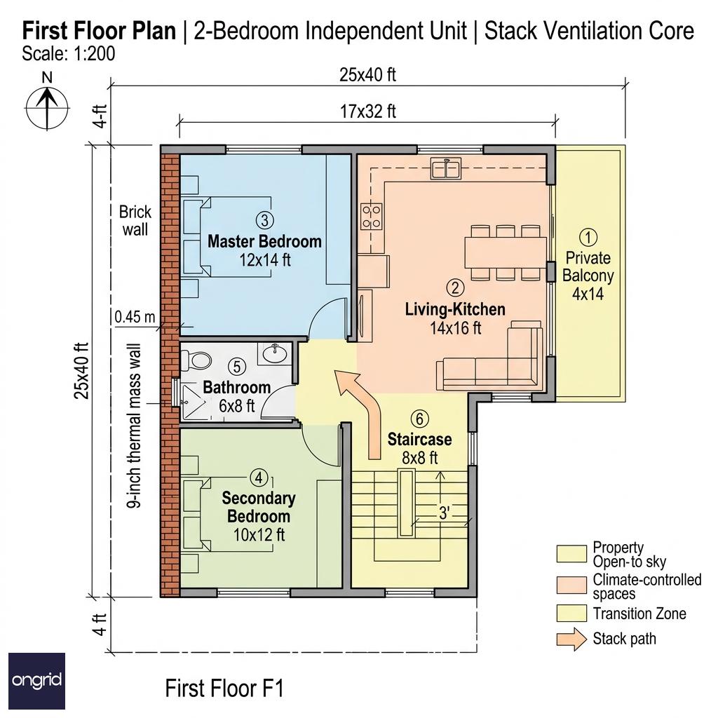 First Floor Plan with Independent Unit Layout
