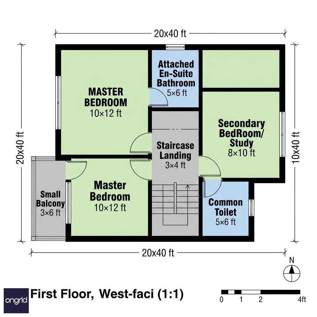 20x40 First Floor Plan