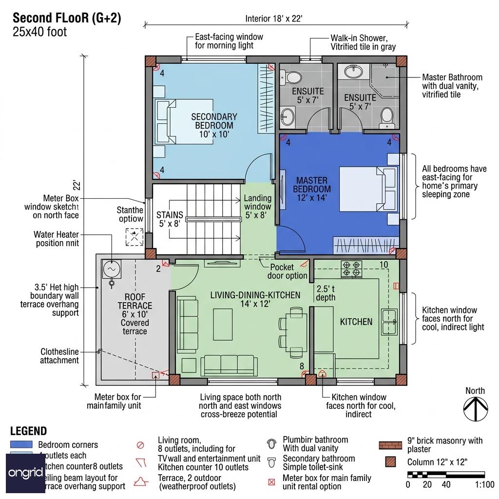 Second Floor Plan - Primary Family Residence
