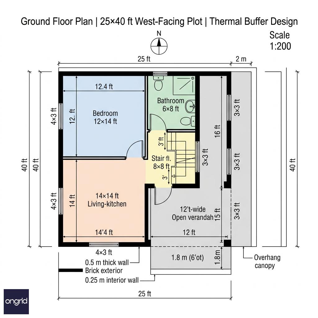 Ground Floor Plan with Thermal Buffer Zones