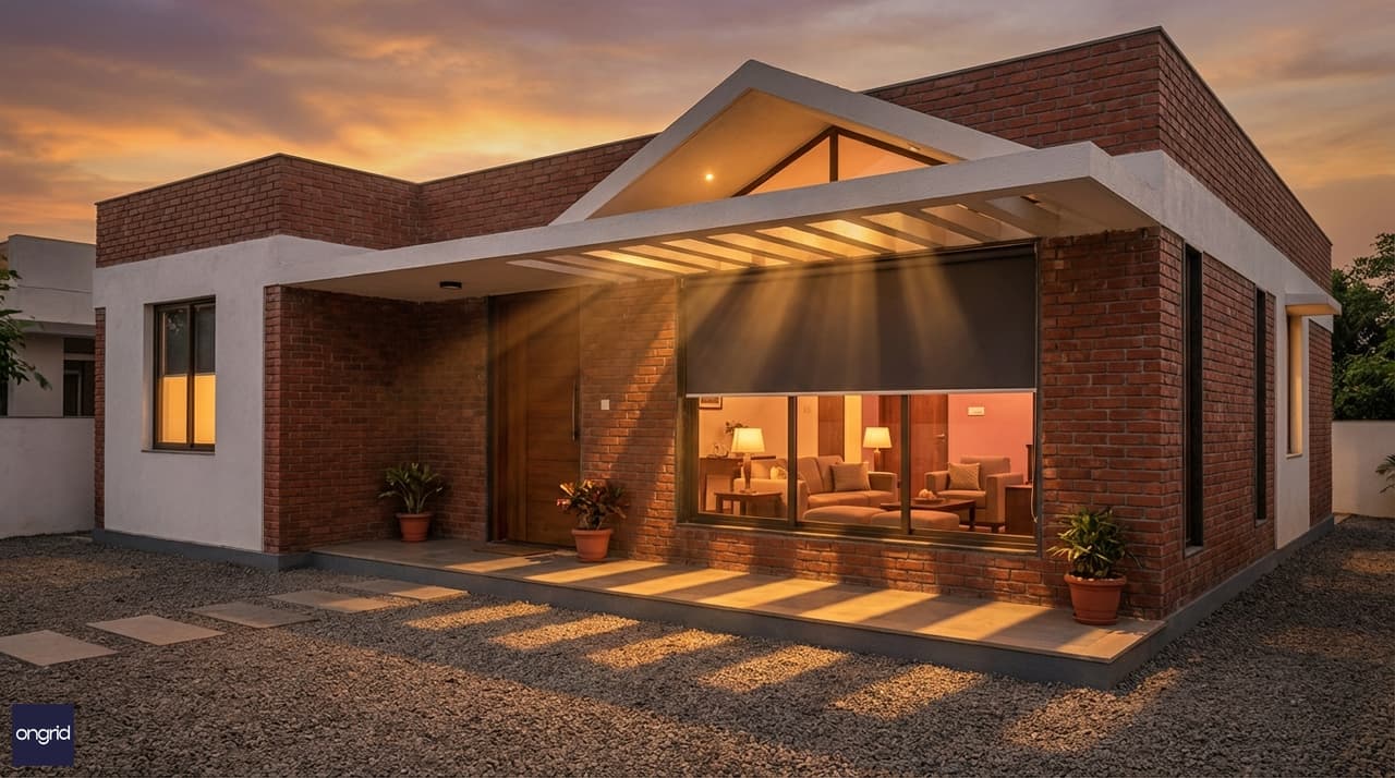 West-facing 25x40 elevation design with deep verandah thermal buffer