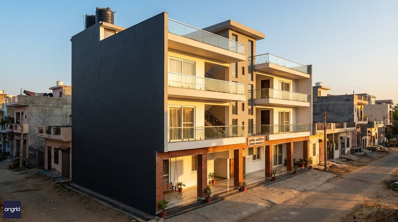 25x40 East-Facing Four-Floor Home Design Hero