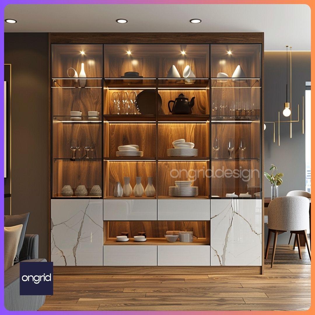 Modern Crockery Unit Designs for Dining Rooms in 2024