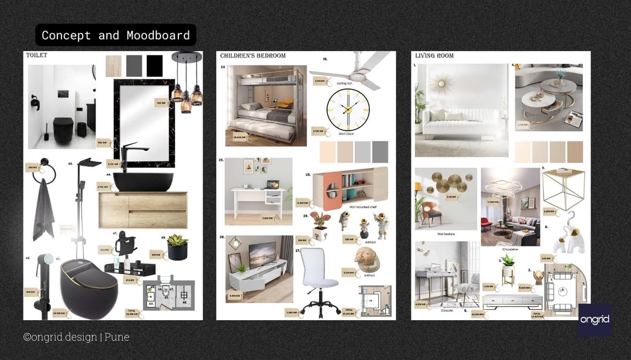Moodbards and Theme Plates to help visualise design tastes