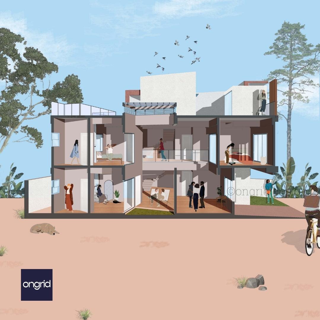 5 Bedroom Duplex on 1500 sqft Plot with Common Walls
