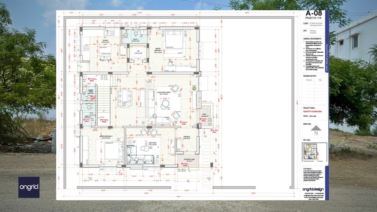 Designing a Four-Suite Contemporary Residence for Kalaburagi's Arid Climate