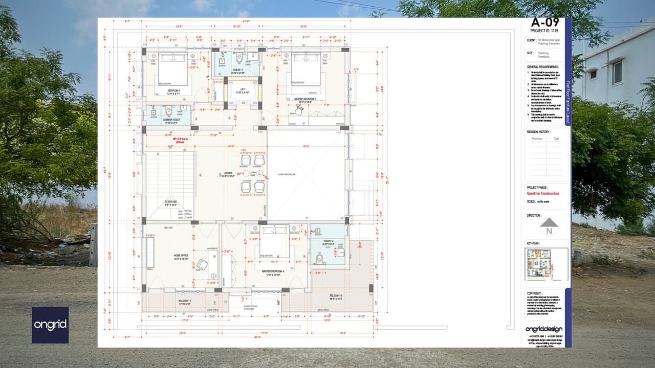 Designing a Four-Suite Contemporary Residence for Kalaburagi's Arid Climate