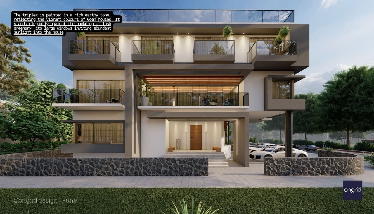 Front view of our completed Goa house design