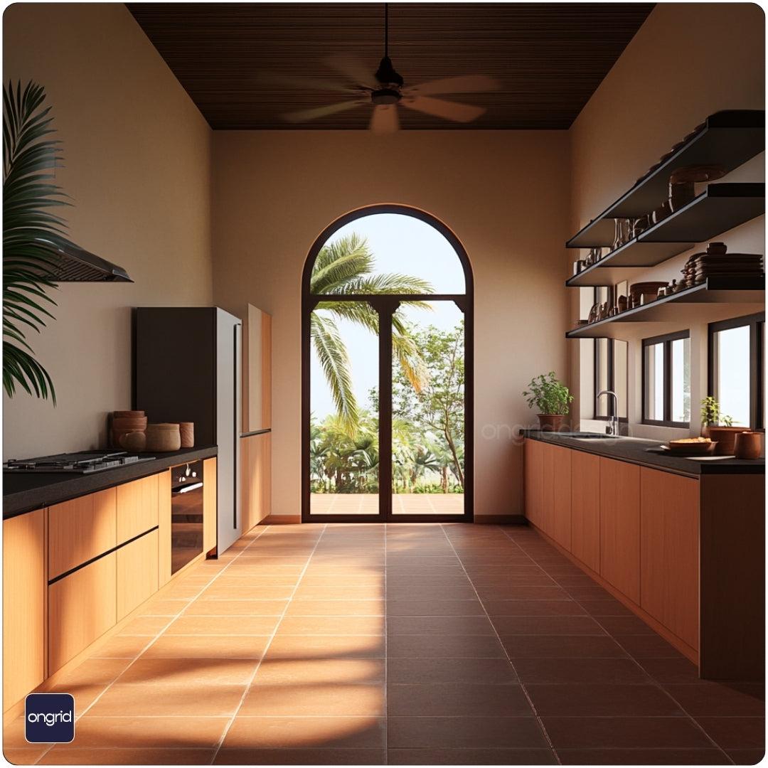 Mediterranean Aesthetic Kitchens with Indian Culinary Needs