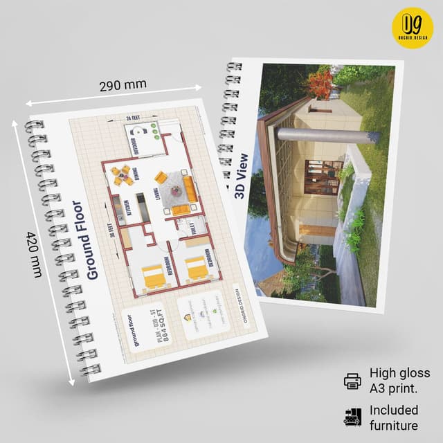 Flat Roof Simplex Home Plan