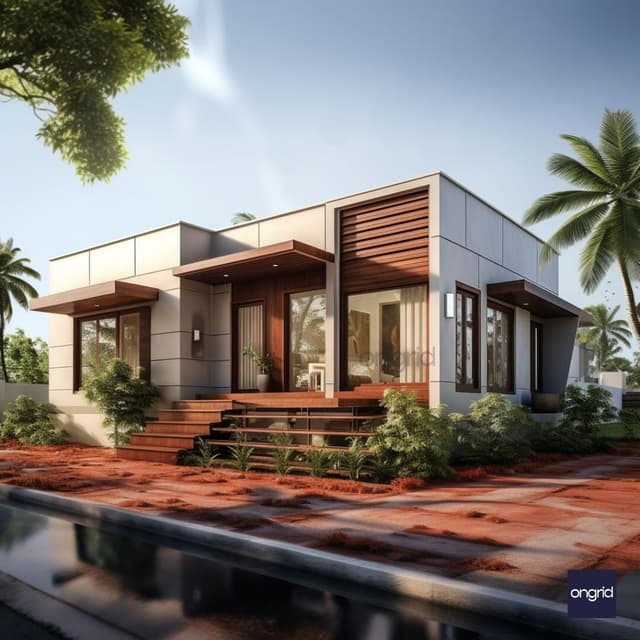 Contemporary Single Floor Elevation with Plaster