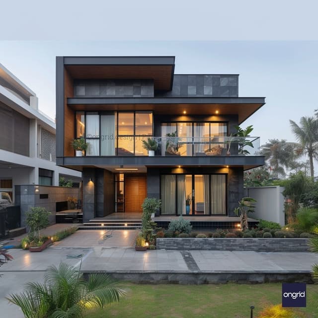 Skyline Retreat - Modern Duplex Elevation Design