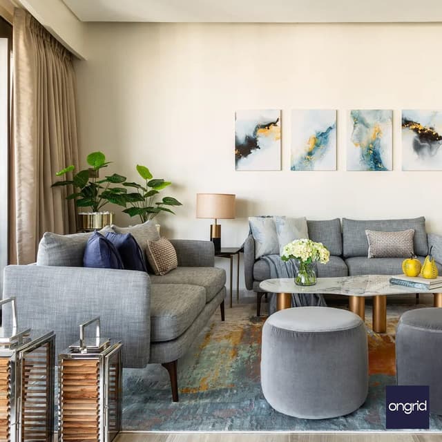 Luxurious Living Room Decor with 3-Seater Upholstered Sofa | Ongrid Design