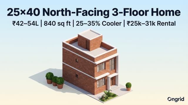 25x40 House Plan 3 Floor North Facing - Ongrid