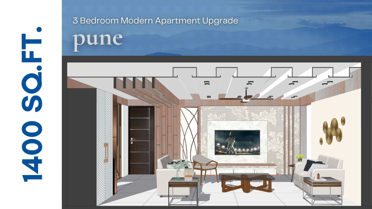 Modern 3BHK Apartment: Interior Design Features – Ongrid Design