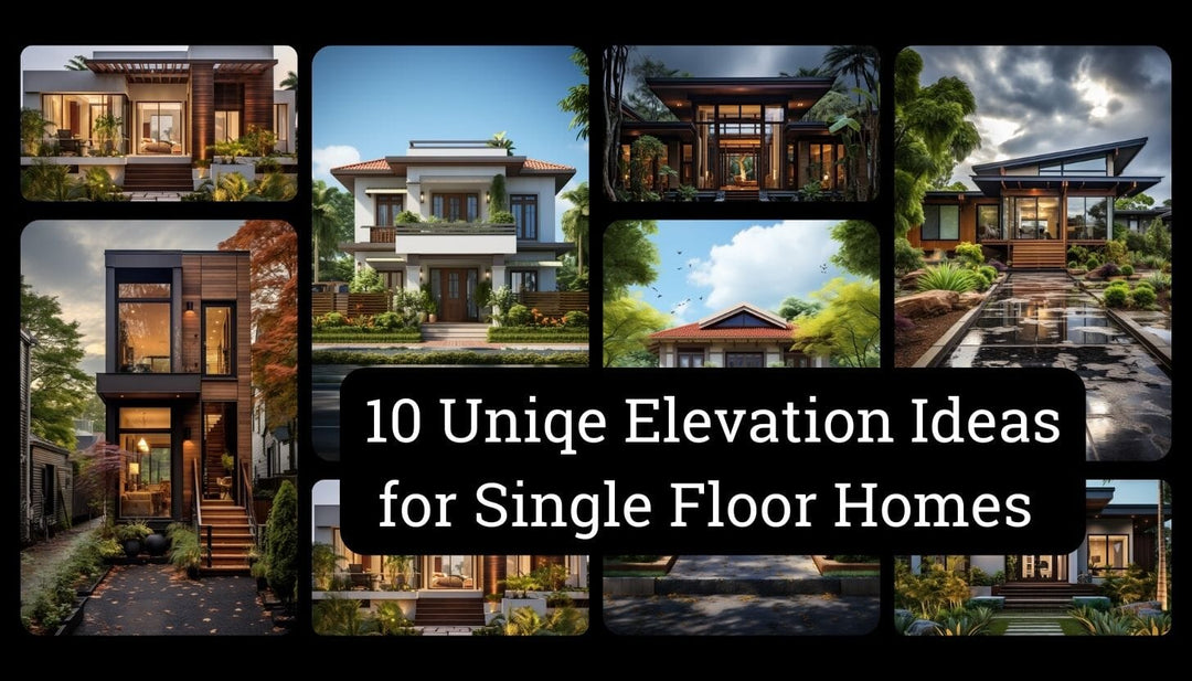 7 Unique Single Floor Home Elevation - Front Views