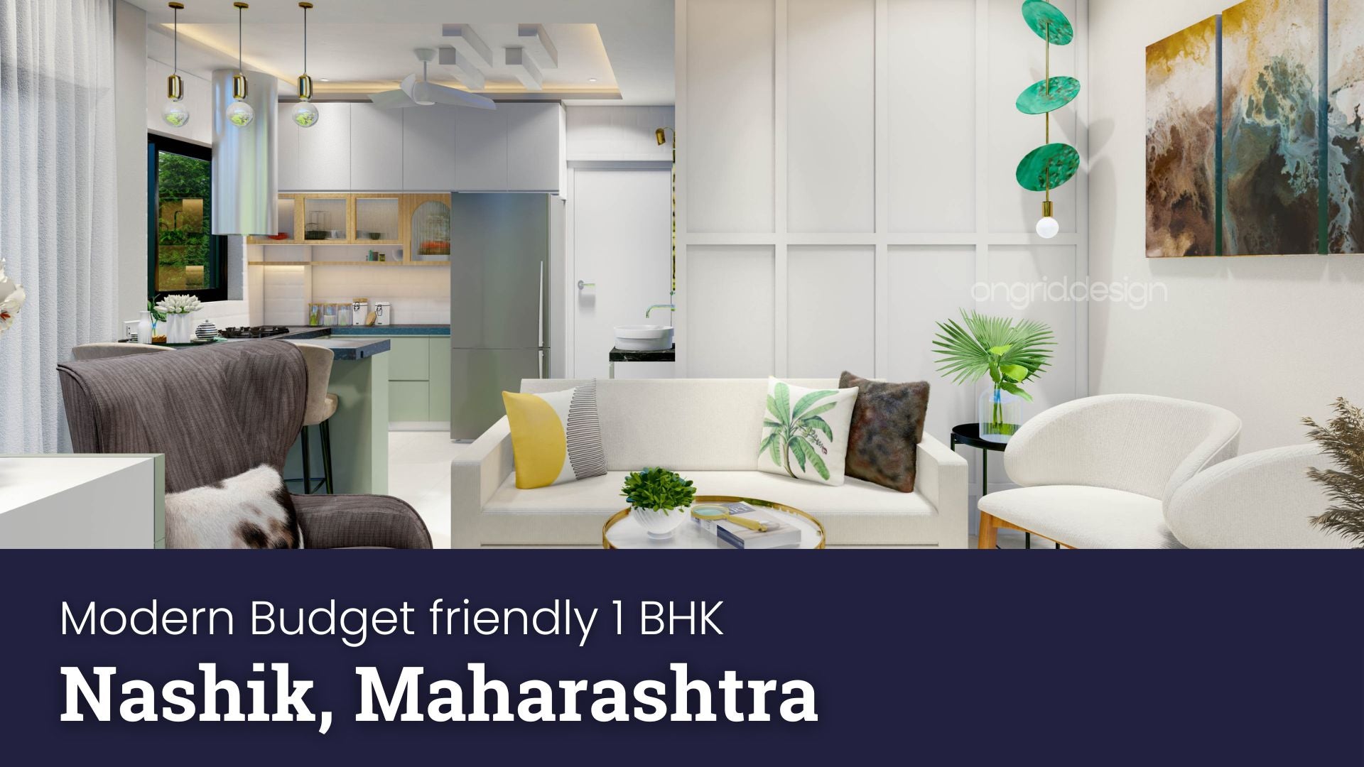 1BHK Apartment Affordable Interior Design - Case Study – Ongrid Design