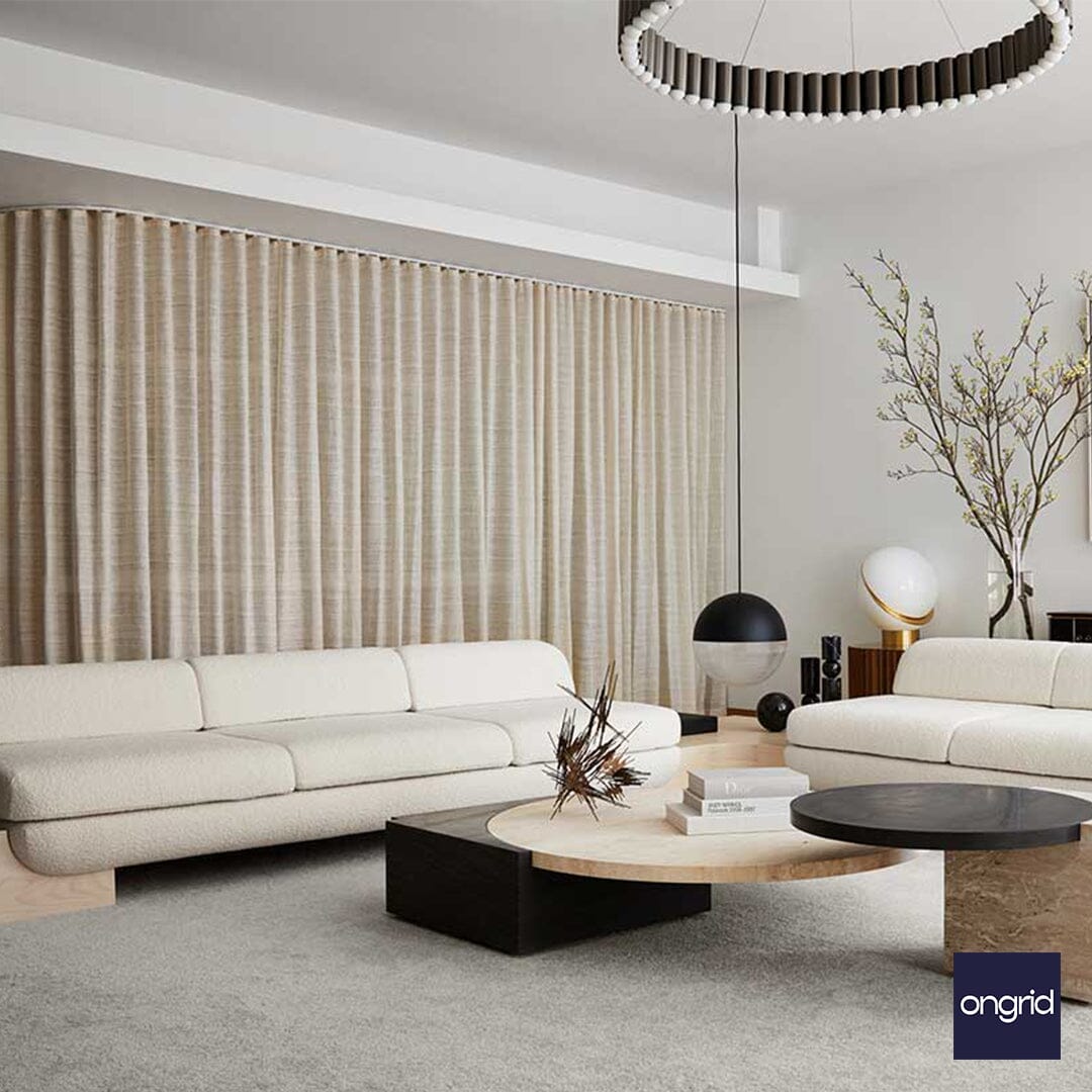 Modern and Traditional Living Room Floor Tiles - 20' x 17' | Ongrid.Design ongrid.design 