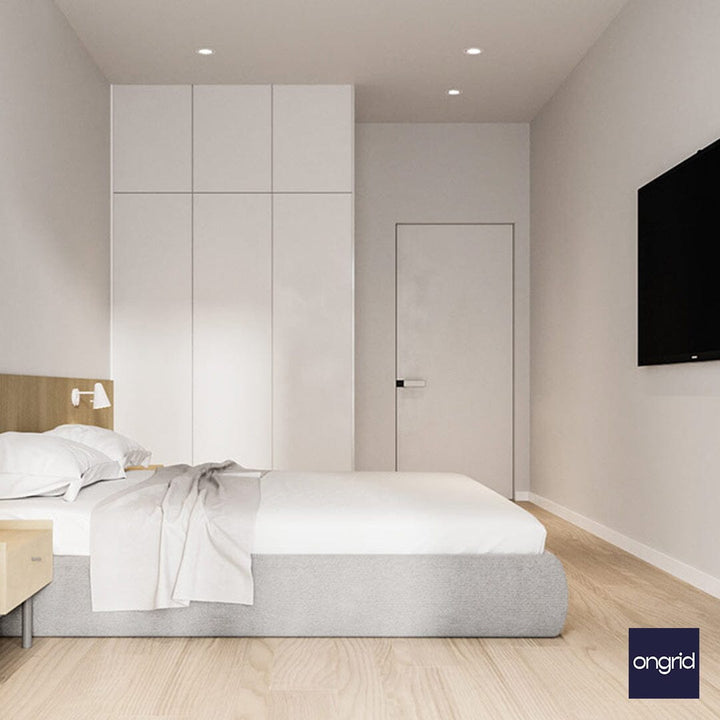 Modern Minimalist Bedroom Design | 17' x 12' ongrid.design 