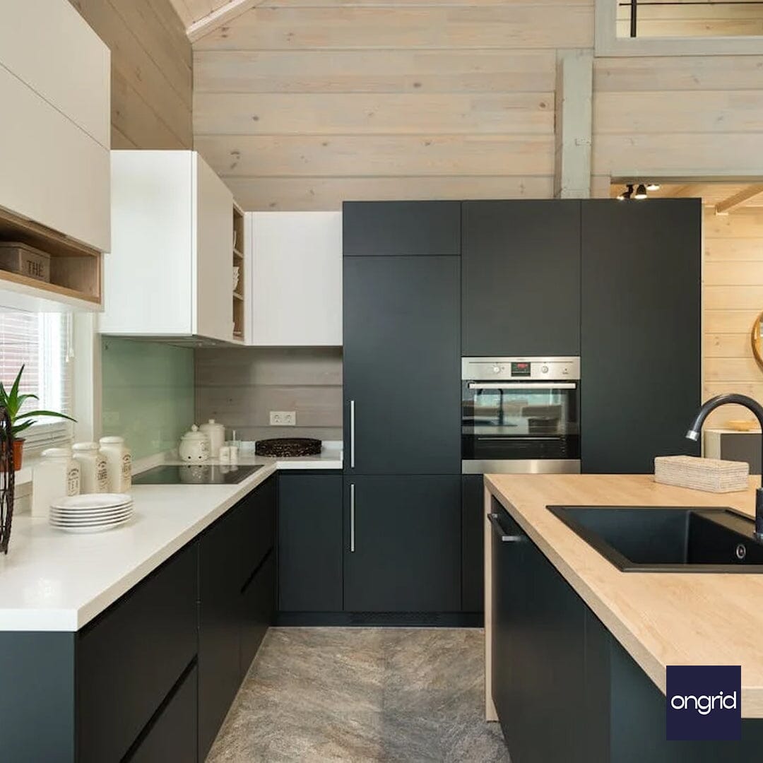 14x12 - Modern Wooden Kitchen Design ongrid.design 