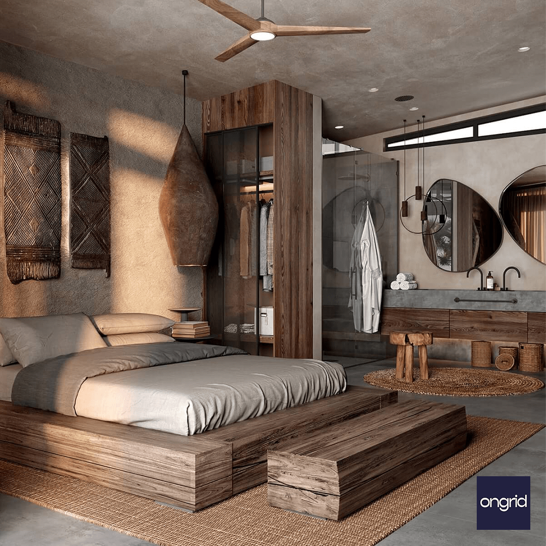 Serene Bedroom Sanctuary Design | 15' x 15' ongrid.design 