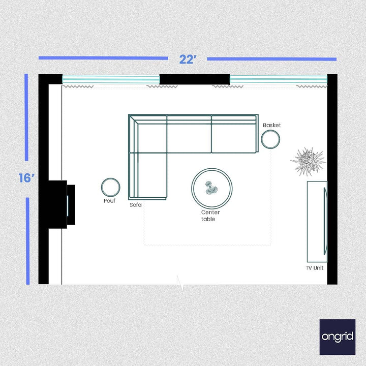 Pop Ceiling Designs: Bringing Elegance to Your Living Room - 22' x 16' | Ongrid.Design ongrid.design 
