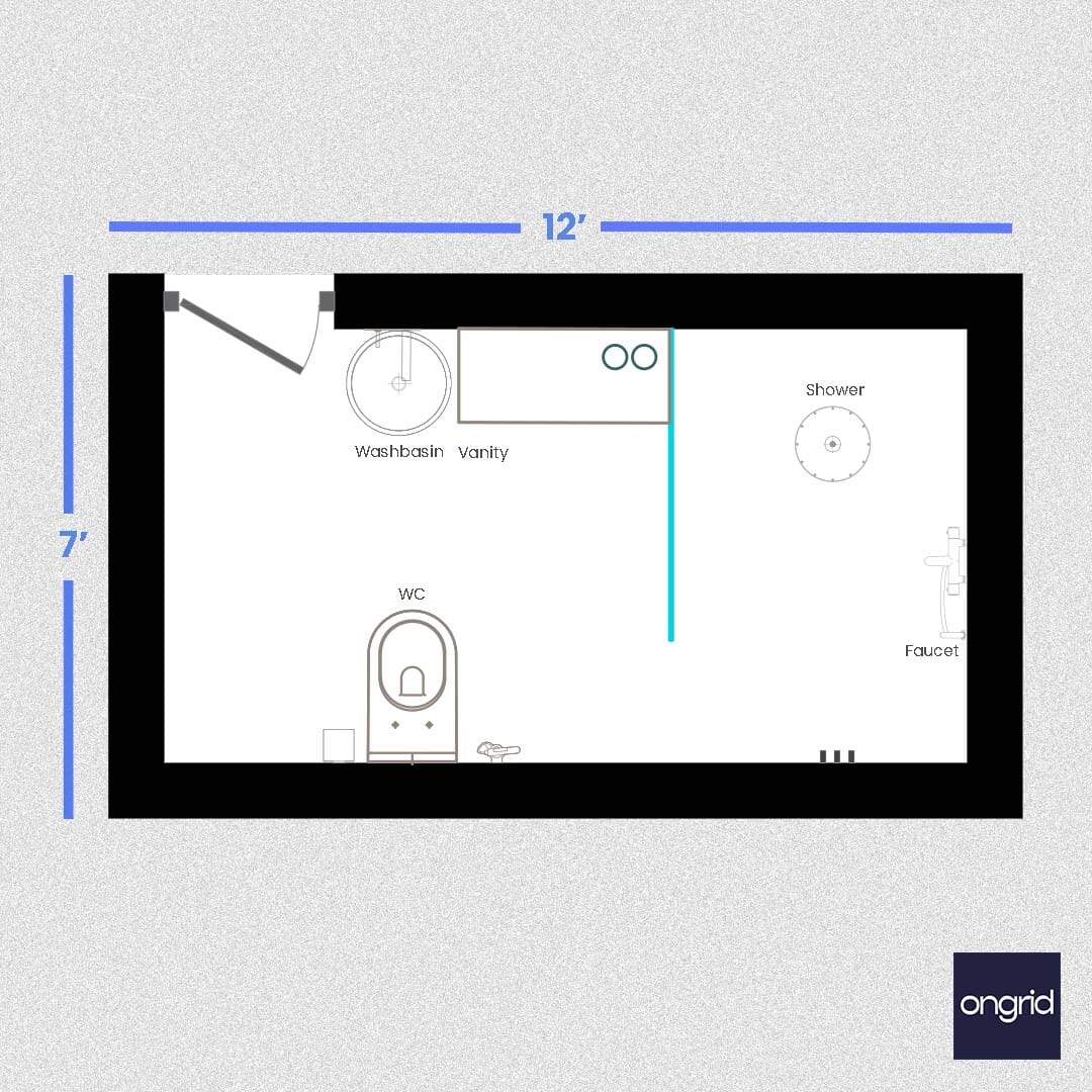 Toilet and Bathroom Design: Merging Function with Aesthetic - 12' x 8' ongrid.design 