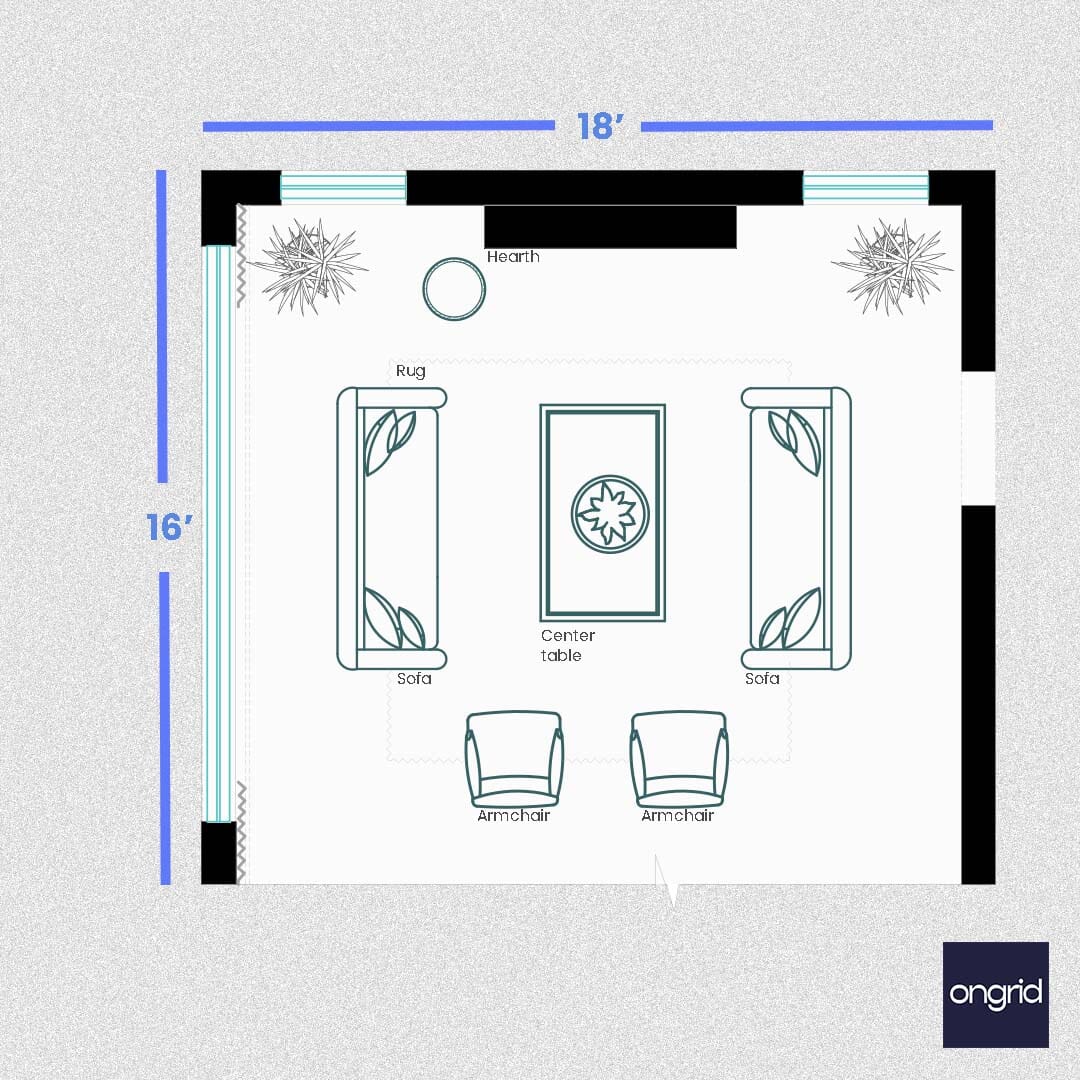 Floor Plan Dining Room Size For 12 Balanced Furniture Layout For
