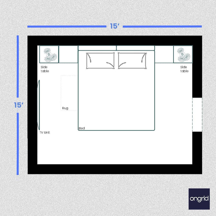 Cozy Guest Bedroom Design | 14' x 11' ongrid.design 
