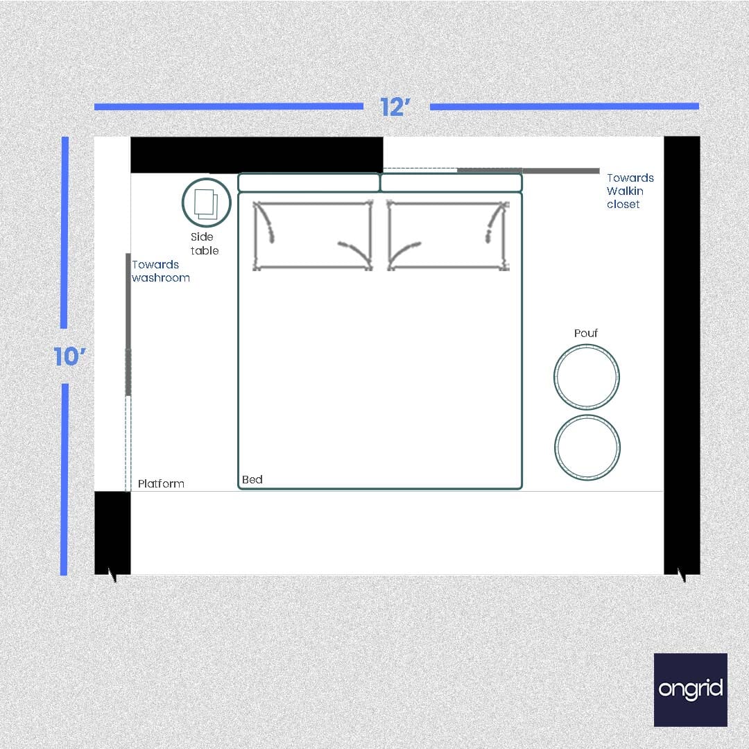 Artistic Boho Bedroom Design | 12' x 10' ongrid.design 