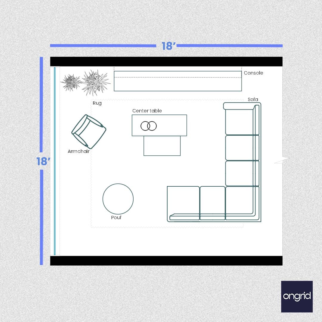 Small Living Room Ideas for 18x18 Spaces | Ongrid ongrid.design 