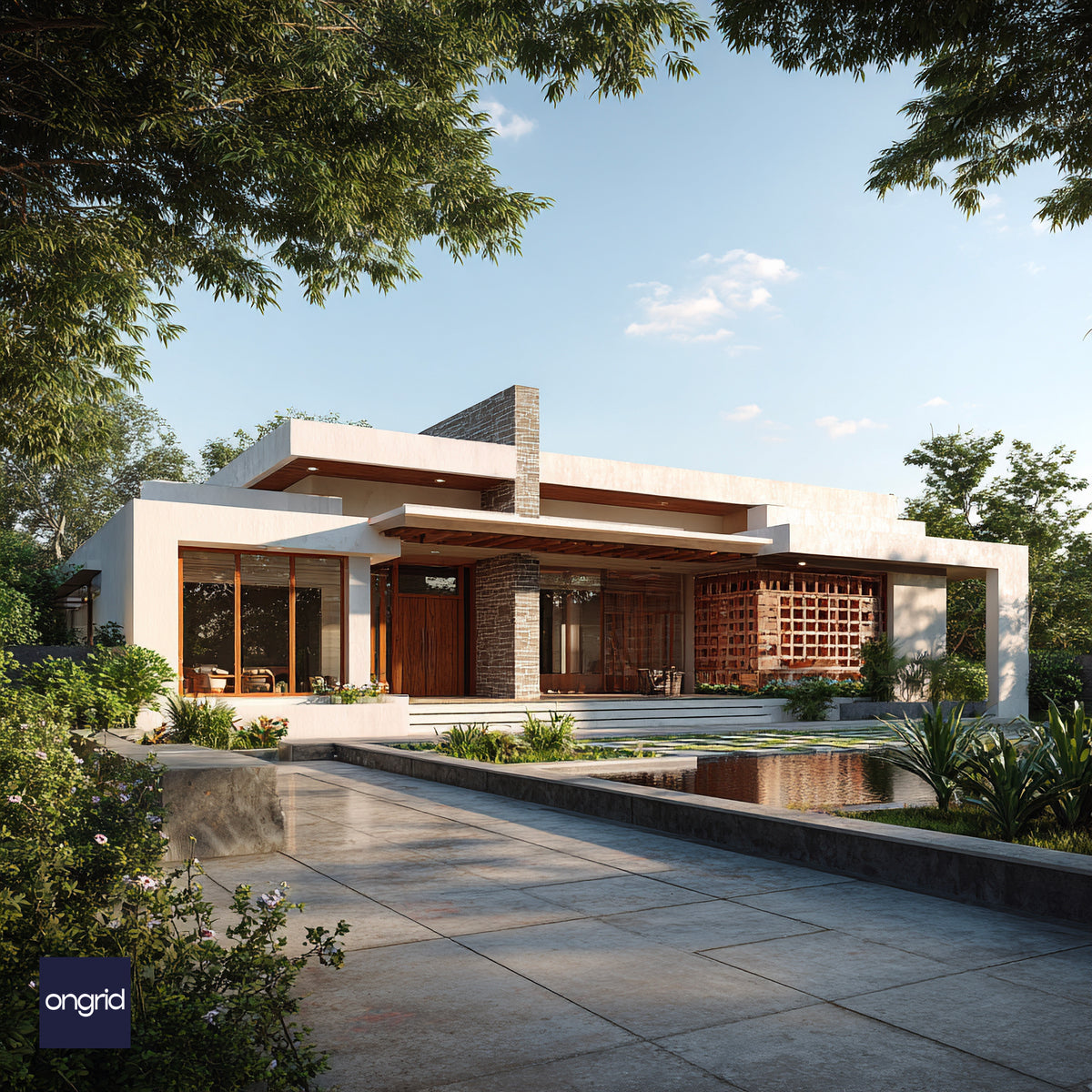 Tropical House Plan India - Resort-Style Living – Ongrid Design