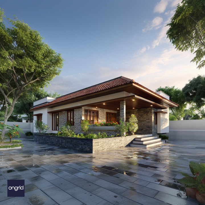 Konkan Cottage Traditional Stone & Terracotta Home Design