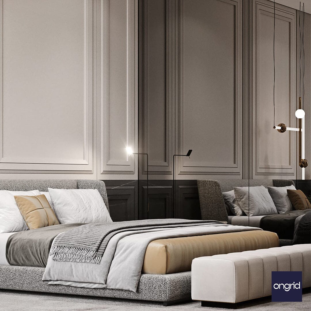 Trendy Bedroom Design Oasis | 19' x 13' ongrid.design 