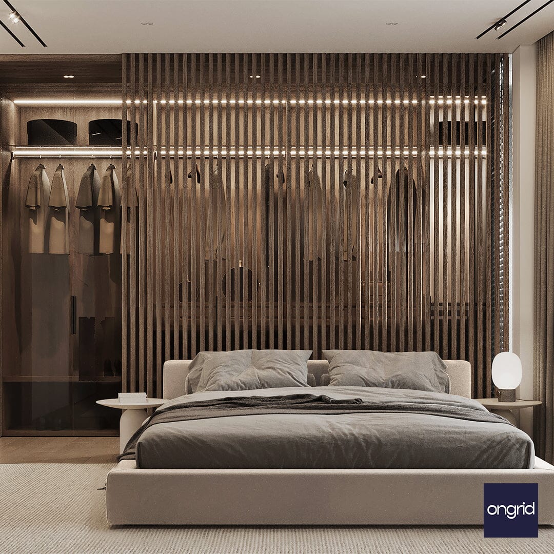 Modern Bed Design Emporium | 17' x 15' ongrid.design 