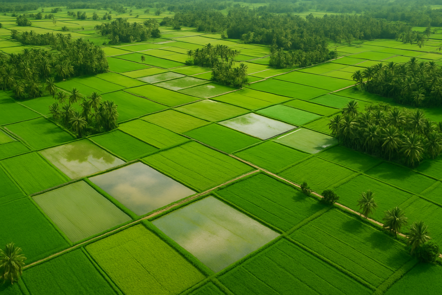 arial view of farm land in tamil nadu