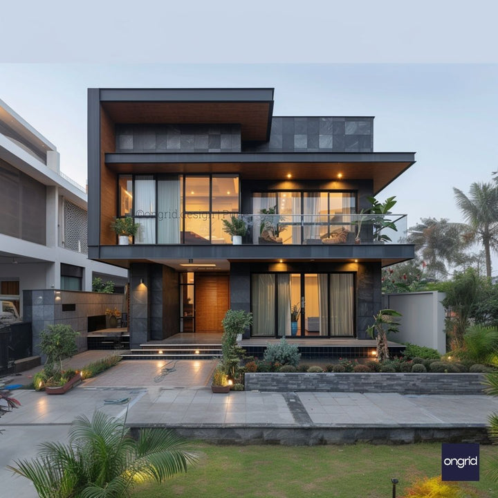 Skyline Retreat - Modern Duplex Elevation Design