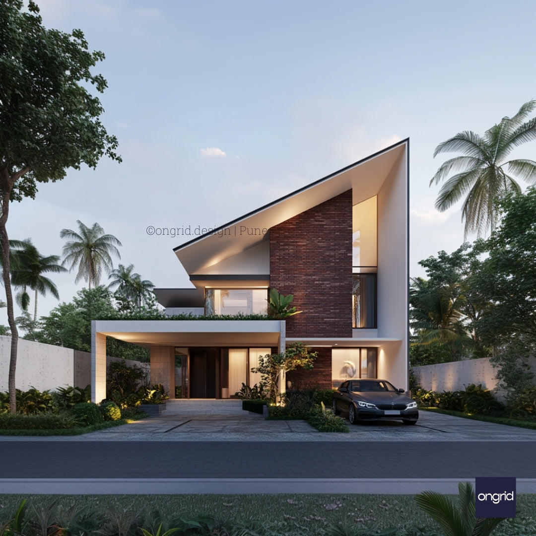 Tropical Modernity with Luxurious Duplex Elevation Design