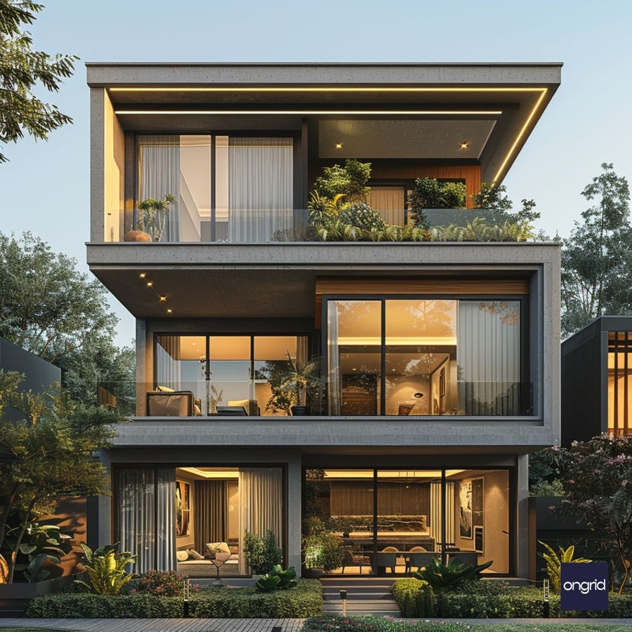 Three Floor Home Design - 50+ Modern Elevations – Ongrid Design