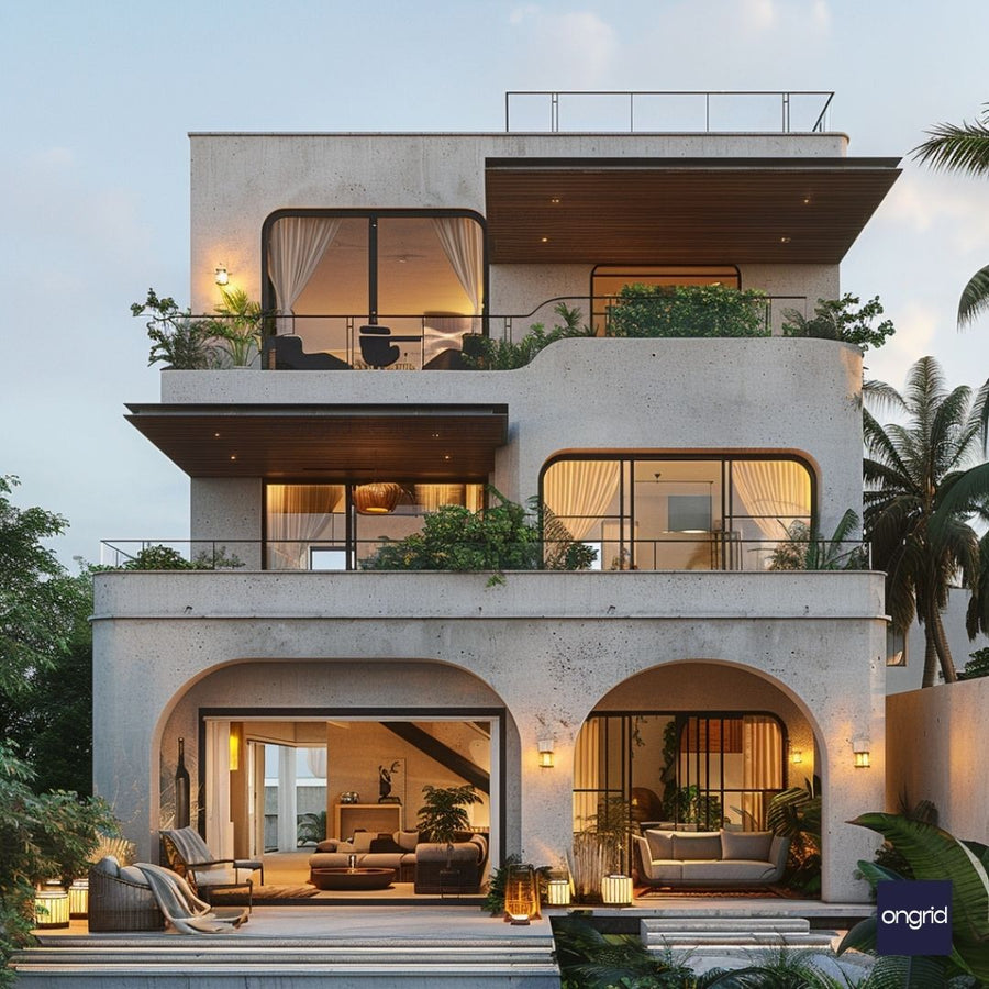 Three Floor Home Design - 50+ Modern Elevations – Ongrid Design