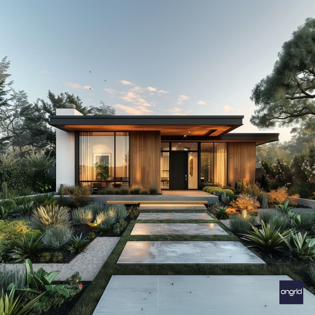 Chic Single Story Home with Modern Elevation Ongrid Design