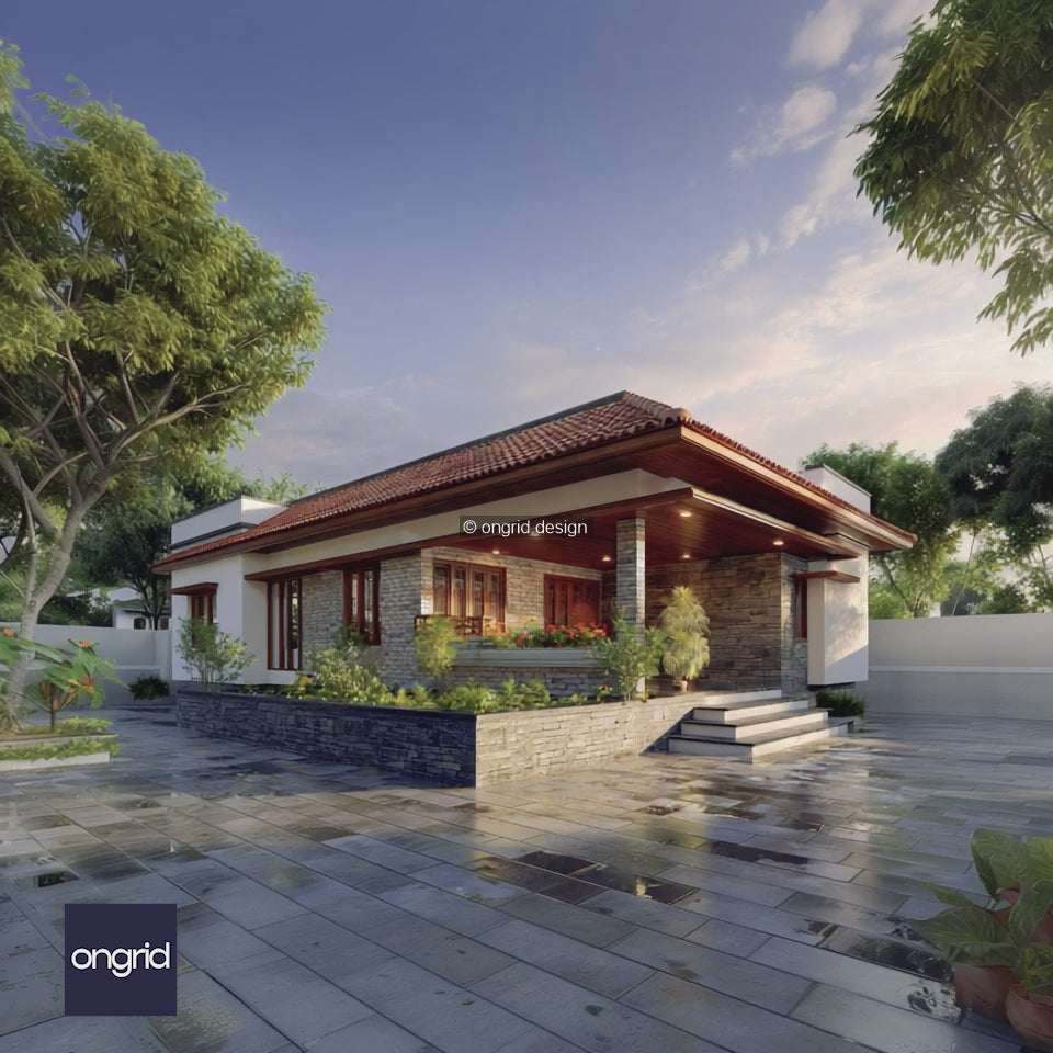Konkan Cottage Traditional Stone & Terracotta Home Design