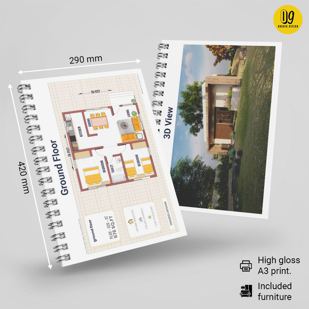 Simplex Style House Plan Print Books Ongrid.Design 