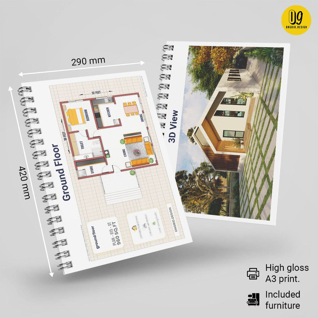 Contemporary Style Home Plan Print Books Ongrid.Design 