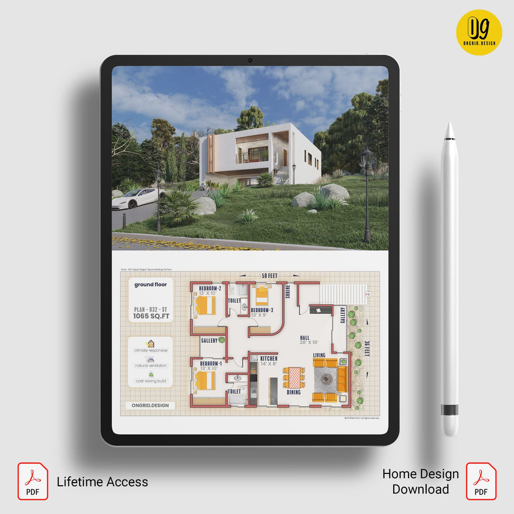 Luxury Villa Style Home Plan Print Books Ongrid.Design 
