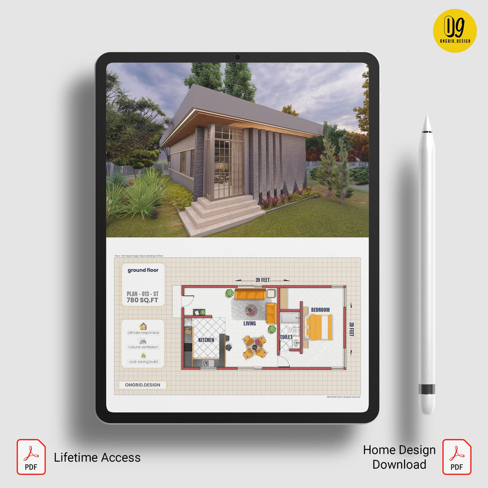 Simple Design Style House Plan Print Books Ongrid.Design 