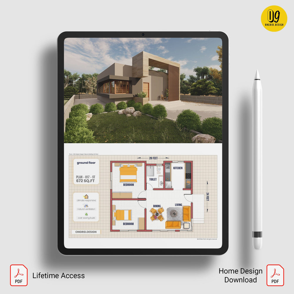 Modern Family Style Home Plan Print Books Ongrid.Design 