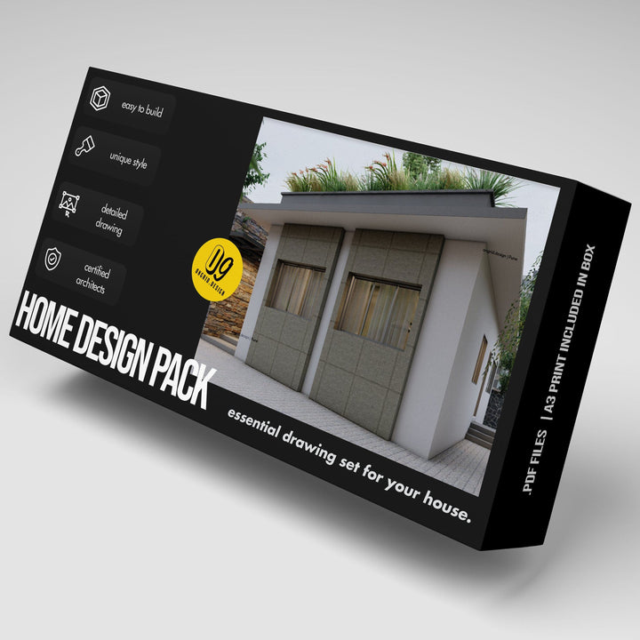 Single Floor Modern Style Home Plan Print Books Ongrid.Design 