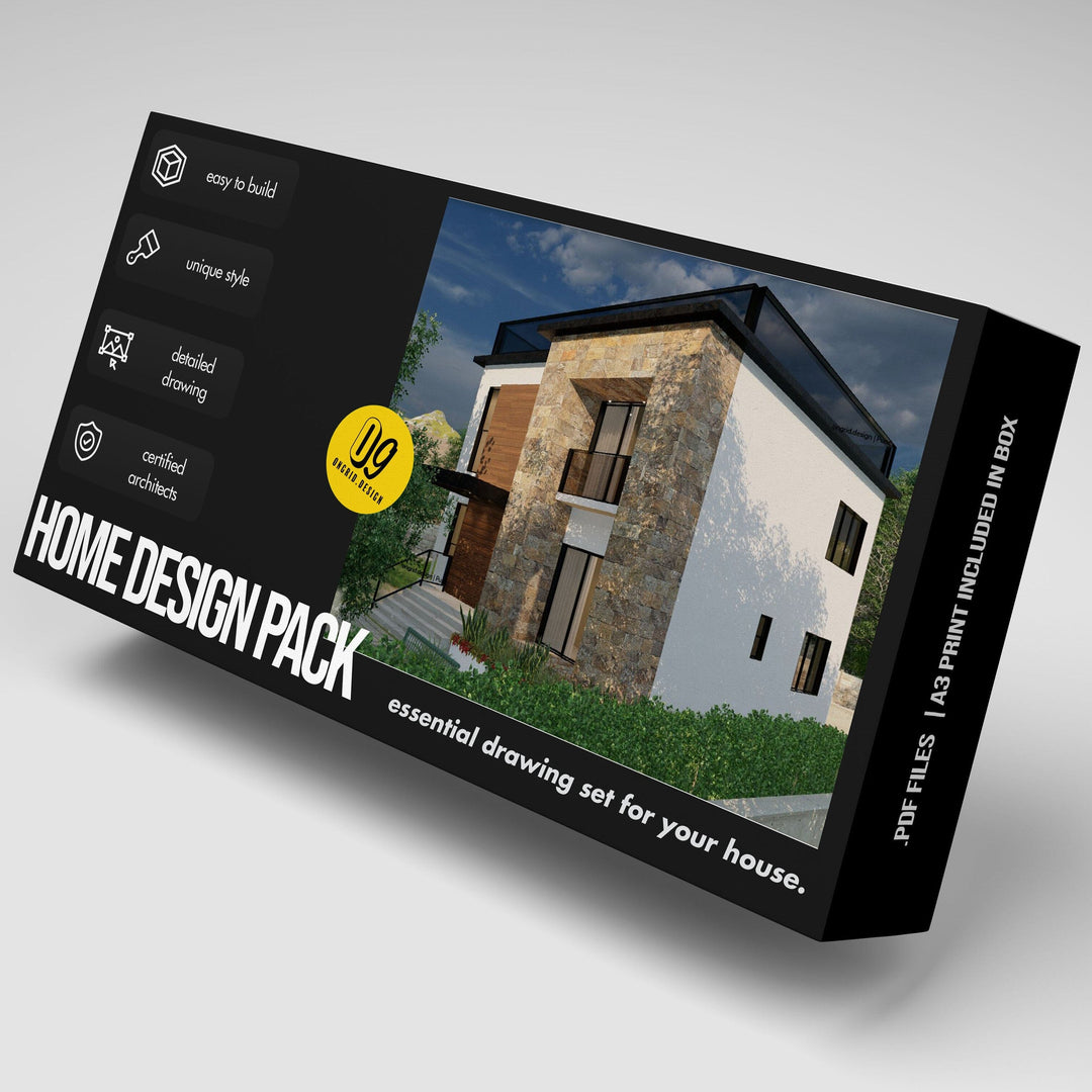 Contemporary Duplex Style Home Plan Print Books Ongrid.Design 